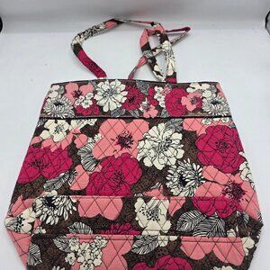 NWOT Vera Bradley Mocha Rouge Large Quilted Cotton tote bag Soft quilted cotton